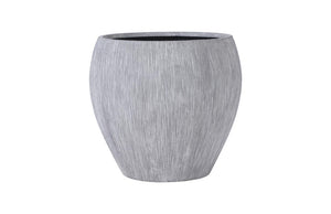 Phillips Collection Filament Raw Gray Resin Planter with Artisan Striations and Architectural Rolled Lip Large PH103546