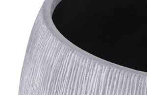 Phillips Collection Filament Raw Gray Resin Planter with Artisan Striations and Architectural Rolled Lip Large PH103546