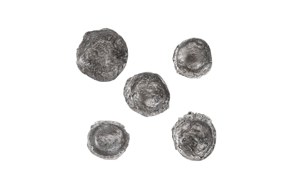 Phillips Collection Splash Silver Leaf Wall Bowl Set Of 5 - Modern Organic Decorative Sculptures For Gallery Walls Silver Resin,Resin Composite Ph103565