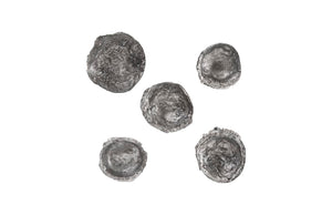 Phillips Collection Splash Silver Leaf Wall Bowl Set Of 5 - Modern Organic Decorative Sculptures For Gallery Walls Silver Resin,Resin Composite Ph103565