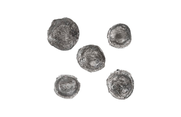 Phillips Collection Splash Silver Leaf Wall Bowl Set Of 5 - Modern Organic Decorative Sculptures For Gallery Walls Silver Resin,Resin Composite Ph103565