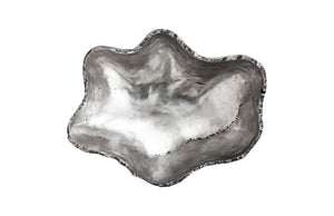 Phillips Collection Cast Onyx Bowl - Hand-painted Decorative Piece Mimicking Natural Veining, Modern Organic Design Silver Resin Composite Ph103572