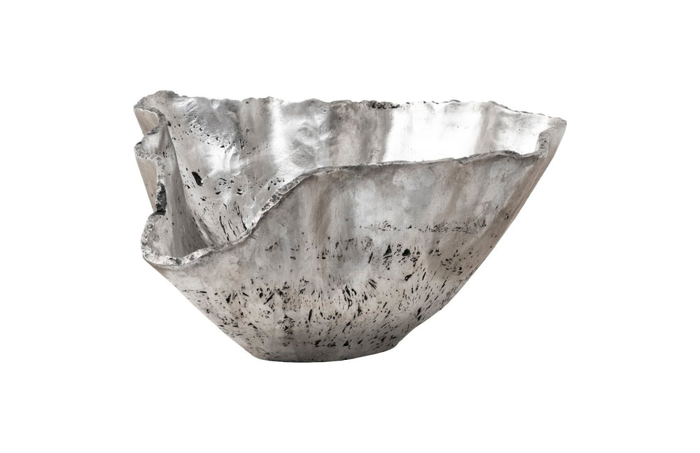 Phillips Collection Cast Onyx Bowl - Hand-painted Decorative Vessel With Organic Veining For Modern Home Décor Appeal Silver Resin Ph103573