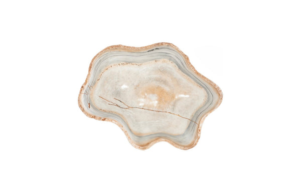 Phillips Collection Cast Onyx Bowl - Hand-painted Decorative Piece Mimicking Natural Veining, Modern Organic Design Multi Colored Resin Composite Ph103722