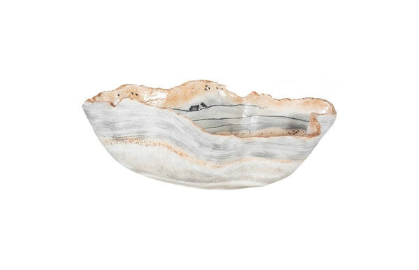 Phillips Collection Cast Onyx Bowl - Hand-painted Decorative Piece Mimicking Natural Veining, Modern Organic Design Multi Colored Resin Composite Ph103722