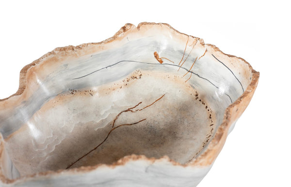 Phillips Collection Cast Onyx Bowl - Hand-painted Decorative Piece Mimicking Natural Veining, Modern Organic Design Multi Colored Resin Composite Ph103722