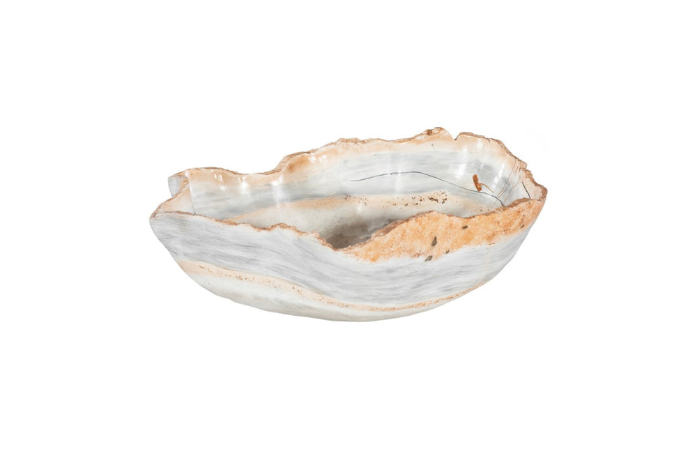Phillips Collection Cast Onyx Bowl - Hand-painted Decorative Piece Mimicking Natural Veining, Modern Organic Design Multi Colored Resin Composite Ph103722