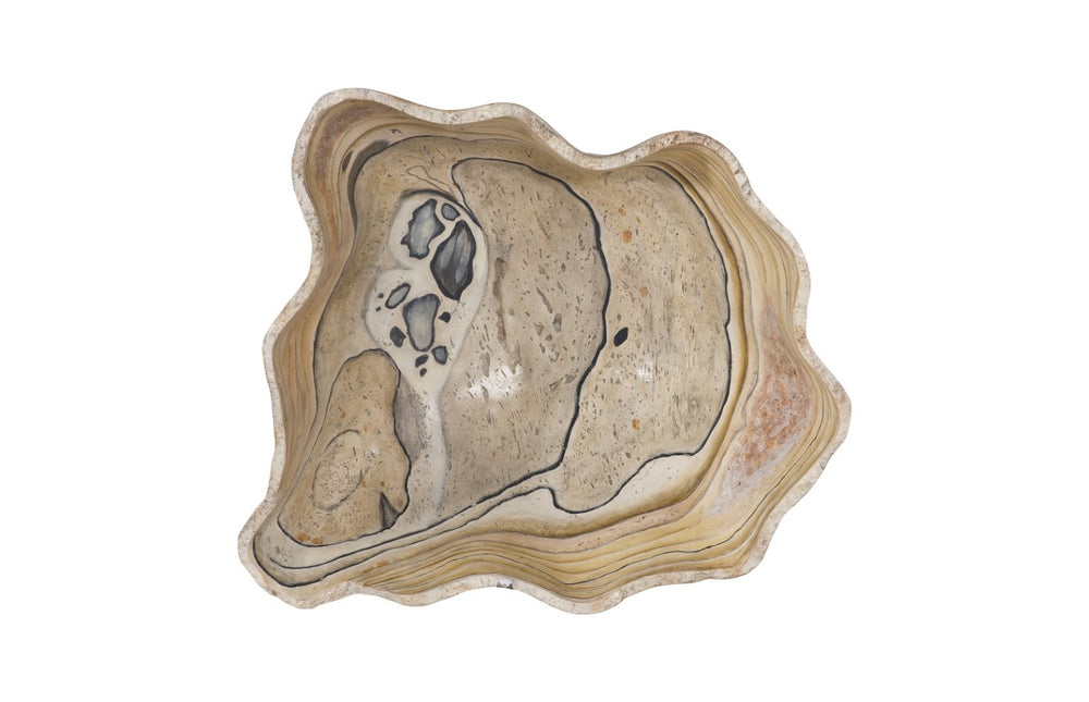 Phillips Collection Cast Onyx Bowl - Handcrafted Decorative Centerpiece with Realistic Veining for Elegant Home Décor Faux Finish, Large PH103723