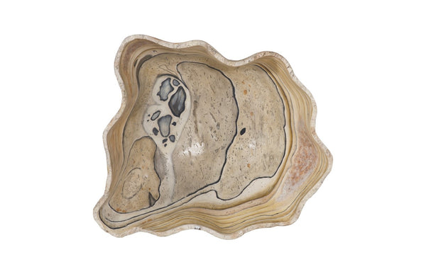 Phillips Collection Cast Onyx Bowl - Handcrafted Decorative Centerpiece with Realistic Veining for Elegant Home Décor Faux Finish, Large PH103723