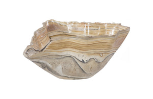Phillips Collection Cast Onyx Bowl - Handcrafted Decorative Centerpiece with Realistic Veining for Elegant Home Décor Faux Finish, Large PH103723