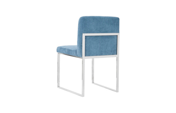 Phillips Collection Frozen Dining Chair - Elegant Mid-Century Modern Design with Durable Stainless Steel Frame for Comfort Corduroy Blue PH103732