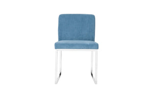 Phillips Collection Frozen Dining Chair - Elegant Mid-Century Modern Design with Durable Stainless Steel Frame for Comfort Corduroy Blue PH103732