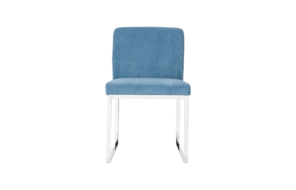 Phillips Collection Frozen Dining Chair - Elegant Mid-Century Modern Design with Durable Stainless Steel Frame for Comfort Corduroy Blue PH103732