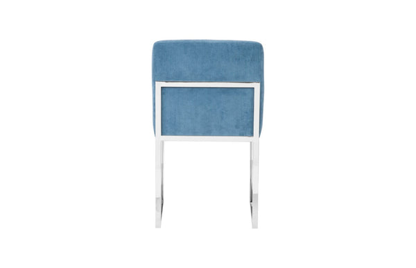 Phillips Collection Frozen Dining Chair - Elegant Mid-Century Modern Design with Durable Stainless Steel Frame for Comfort Corduroy Blue PH103732
