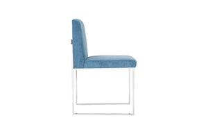 Phillips Collection Frozen Dining Chair - Elegant Mid-Century Modern Design with Durable Stainless Steel Frame for Comfort Corduroy Blue PH103732