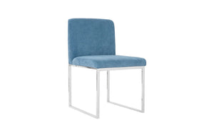 Phillips Collection Frozen Dining Chair - Elegant Mid-Century Modern Design with Durable Stainless Steel Frame for Comfort Corduroy Blue PH103732
