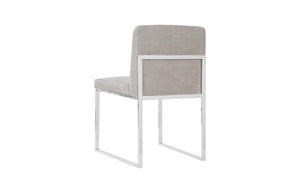 Phillips Collection Frozen Blue Upholstered Dining Chair with Angular Matte Black Metal Frame for Modern Rooms Vintage Gray Taupe PH103735