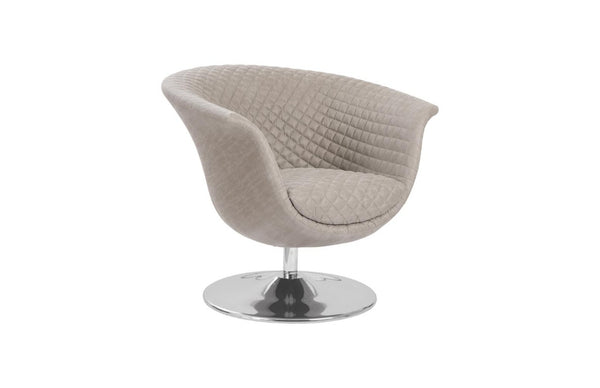 Phillips Collection Autumn Swivel Barrel Chair Tufted Fabric Stainless Base Mid-Century Modern Lounge PH103737