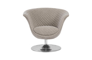 Phillips Collection Autumn Swivel Barrel Chair Tufted Fabric Stainless Base Mid-Century Modern Lounge PH103737