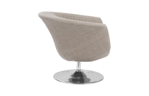 Phillips Collection Autumn Swivel Barrel Chair Tufted Fabric Stainless Base Mid-Century Modern Lounge PH103737