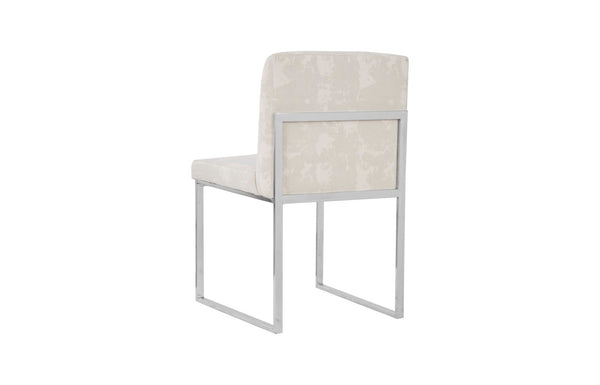 Phillips Collection Frozen Dining Chair - Elegant Mid-Century Modern Design with Durable Stainless Steel Frame for Comfort Off White PH103801