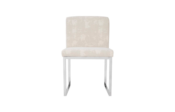 Phillips Collection Frozen Dining Chair - Elegant Mid-Century Modern Design with Durable Stainless Steel Frame for Comfort Off White PH103801
