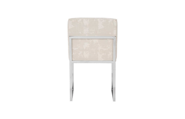 Phillips Collection Frozen Dining Chair - Elegant Mid-Century Modern Design with Durable Stainless Steel Frame for Comfort Off White PH103801