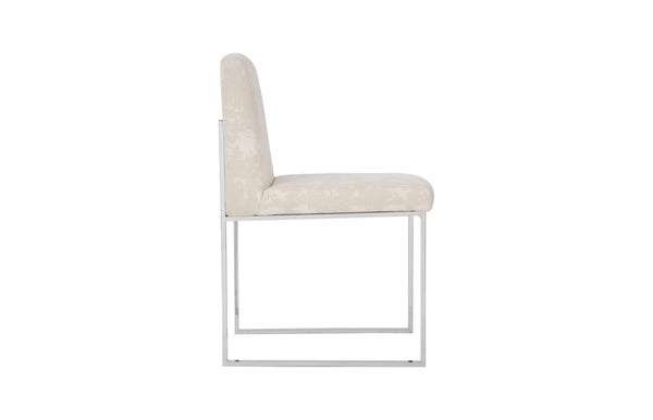 Phillips Collection Frozen Dining Chair - Elegant Mid-Century Modern Design with Durable Stainless Steel Frame for Comfort Off White PH103801