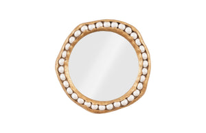 Phillips Collection Pearl Round Wall Mirror with Gold Leaf, Elegant Jewelry-Inspired Design for Boho & Modern Decor PH104148