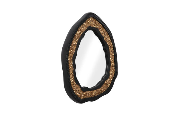 Phillips Collection Geode Mirror - Asymmetrical Black and Gold Decorative Wall Art for Modern Home Elegance PH104149