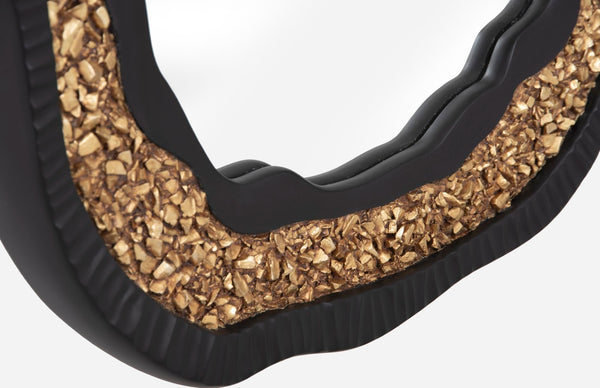 Phillips Collection Geode Mirror - Asymmetrical Black and Gold Decorative Wall Art for Modern Home Elegance PH104149