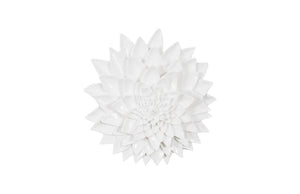 Phillips Collection Dahlia Sculptural Resin Wall Art Botanical Relief in Crisp White for Modern Interiors PH104158