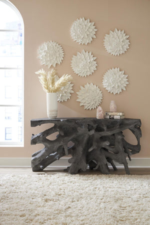 Phillips Collection Dahlia Sculptural Resin Wall Art Botanical Relief in Crisp White for Modern Interiors PH104158