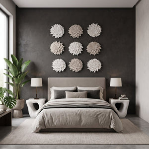 Phillips Collection Dahlia Sculptural Resin Wall Art Botanical Relief in Crisp White for Modern Interiors PH104158