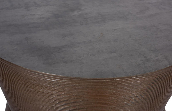 Phillips Collection Kono Round Dining Table Sculptural Bronze Resin Base with Concrete Top Indoor Outdoor PH104191