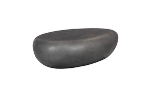 Phillips Collection River Stone Coffee Table – Sculptural Design with Smooth Silhouette for Modern Organic Living Spaces Charcoal Stone, Small PH104192
