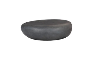 Phillips Collection River Stone Coffee Table – Sculptural Design with Smooth Silhouette for Modern Organic Living Spaces Charcoal Stone, Small PH104192
