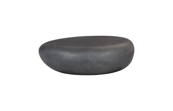 Phillips Collection River Stone Coffee Table – Sculptural Design with Smooth Silhouette for Modern Organic Living Spaces Charcoal Stone, Small PH104192