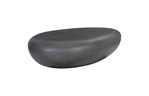 Phillips Collection River Stone Coffee Table – Sculptural Design with Smooth Silhouette for Modern Organic Living Spaces Charcoal Stone, Large PH104195