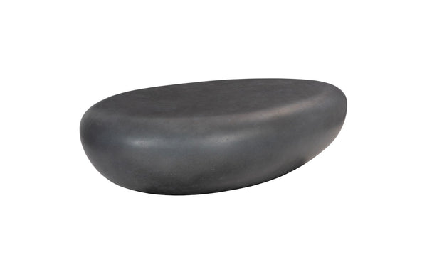 Phillips Collection River Stone Coffee Table – Sculptural Design with Smooth Silhouette for Modern Organic Living Spaces Charcoal Stone, Large PH104195