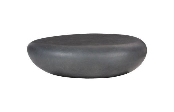 Phillips Collection River Stone Coffee Table – Sculptural Design with Smooth Silhouette for Modern Organic Living Spaces Charcoal Stone, Large PH104195