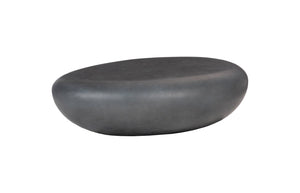 Phillips Collection River Stone Coffee Table – Sculptural Design with Smooth Silhouette for Modern Organic Living Spaces Charcoal Stone, Large PH104195