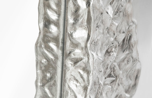 Phillips Collection Mercury Square Decorative Mirror With Unique Fluted Frame And Otherworldly Planet-inspired Design Silver Resin,Resin Composite Ph104310