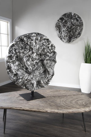 Phillips Collection Cast Root Organic Form Floor Sculpture Antique Silver Resin Entryway Statement Piece PH104319