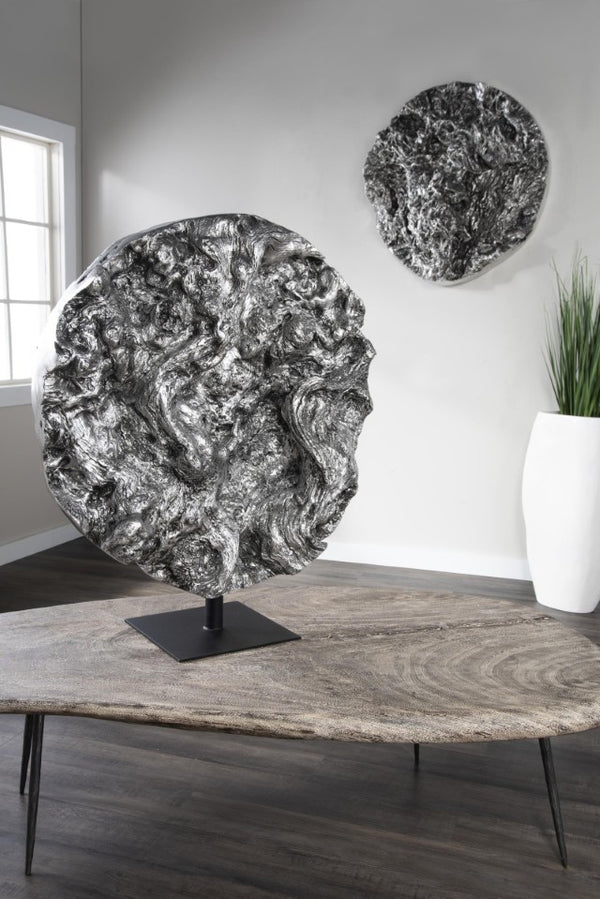 Phillips Collection Cast Root Organic Form Floor Sculpture Antique Silver Resin Entryway Statement Piece PH104319