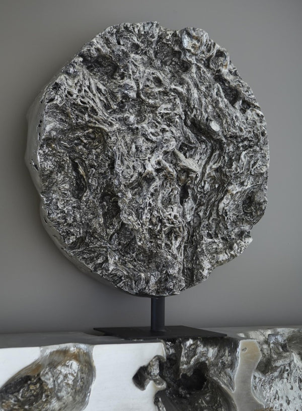 Phillips Collection Cast Root Organic Form Floor Sculpture Antique Silver Resin Entryway Statement Piece PH104319