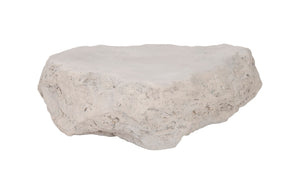Phillips Collection Cast Boulder Coffee Table – Small Roman Stone Finish, Artisan-crafted, Weather-resistant Design Off White Resin Composite Ph104327