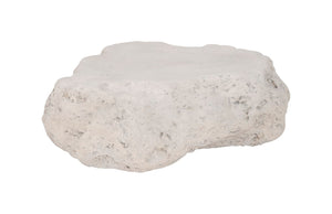 Phillips Collection Cast Boulder Coffee Table – Small Roman Stone Finish, Artisan-crafted, Weather-resistant Design Off White Resin Composite Ph104327