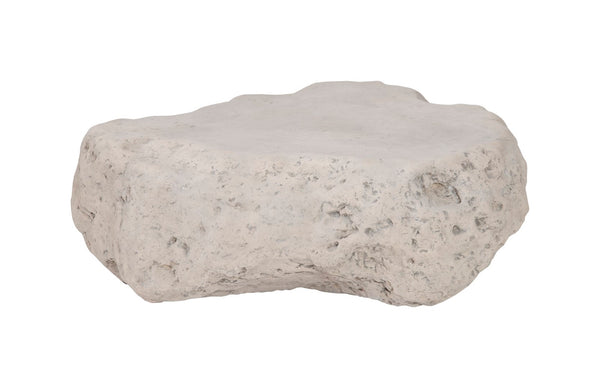 Phillips Collection Cast Boulder Coffee Table – Small Roman Stone Finish, Artisan-crafted, Weather-resistant Design Off White Resin Composite Ph104327
