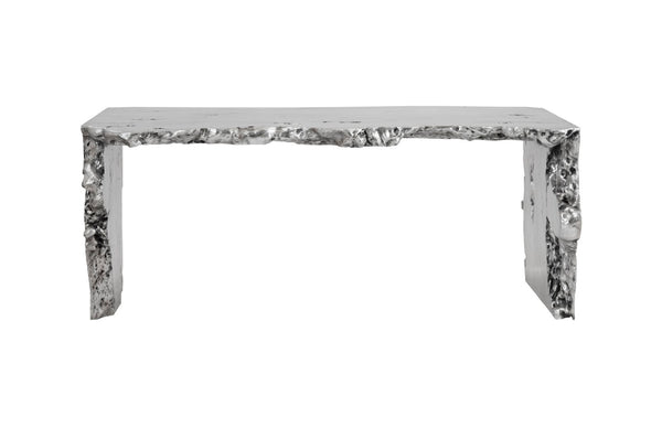 Phillips Collection Waterfall Desk in Silver Leaf Finish – Modern Organic Design with Flowing Edges for Home Office Elegance PH104338